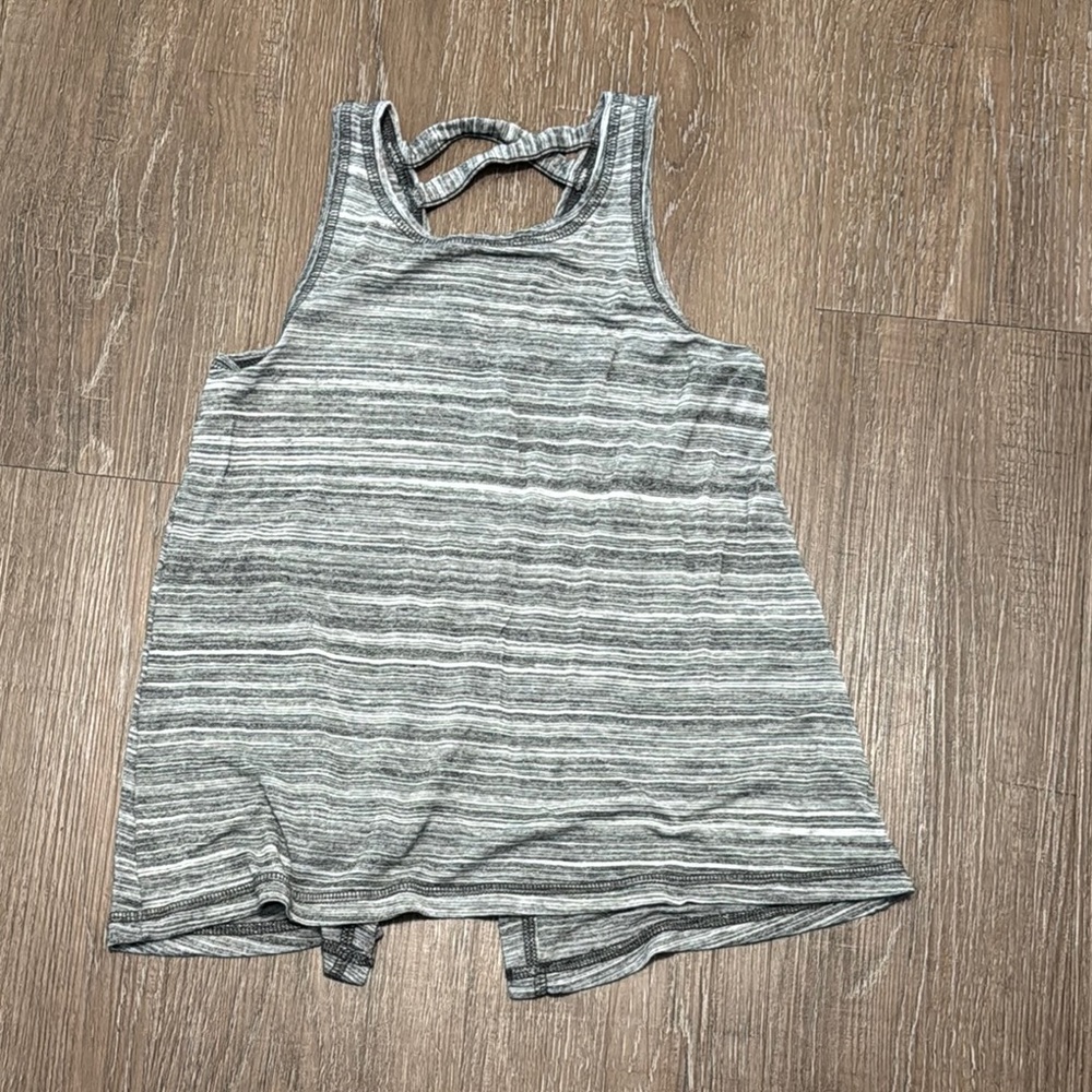 Athletic Works Gray Relaxed Cut Out Tank Top